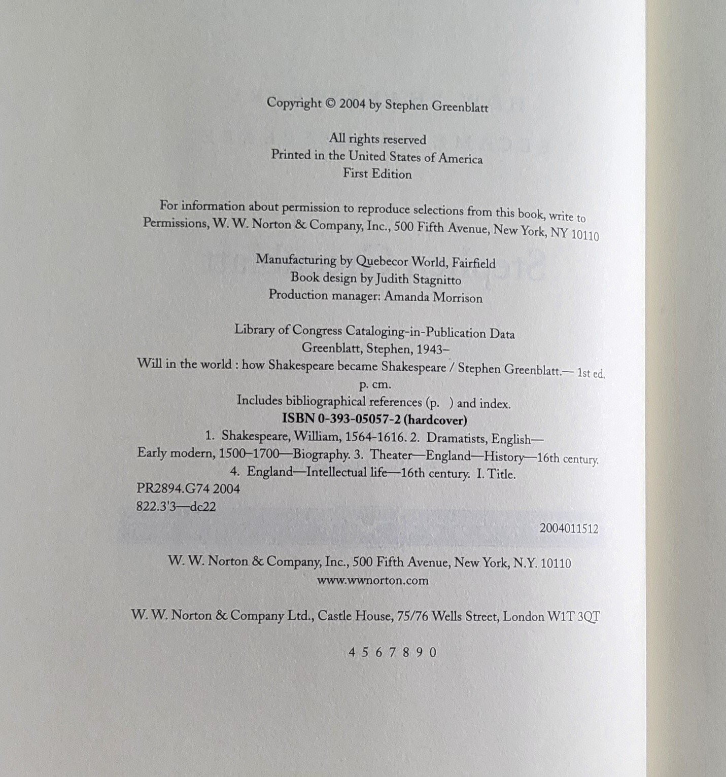 Will in the World : How Shakespeare Became Shakespeare By Greenblatt Signed