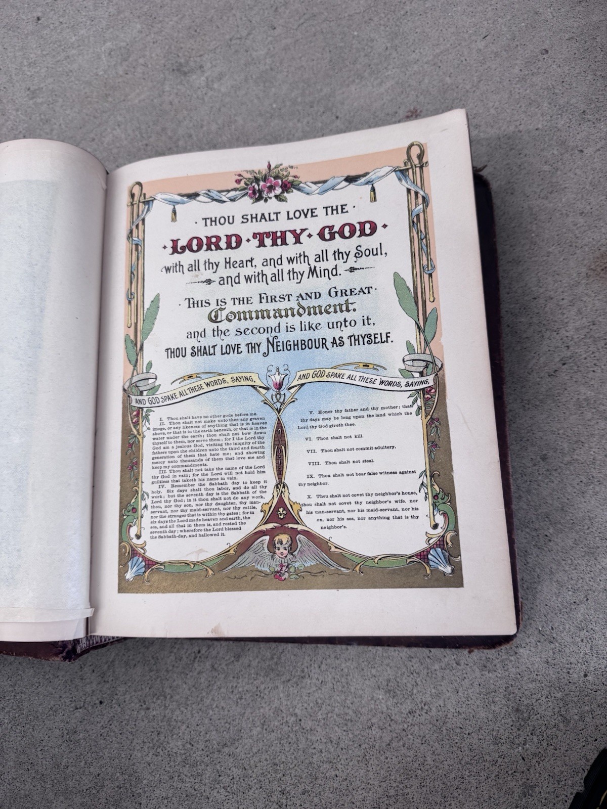 1800s Vintage Book Holy Bible Altemus Antique Leather Original