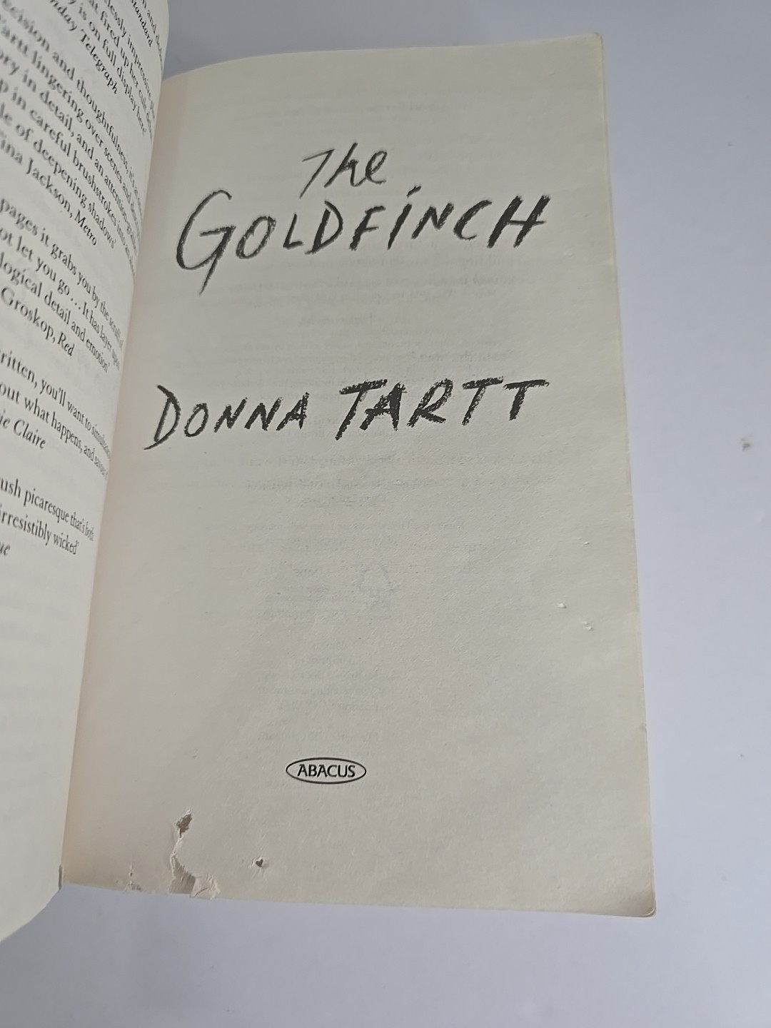 Goldfinch by Donna Tartt (2014, Uk-B Format Paperback)