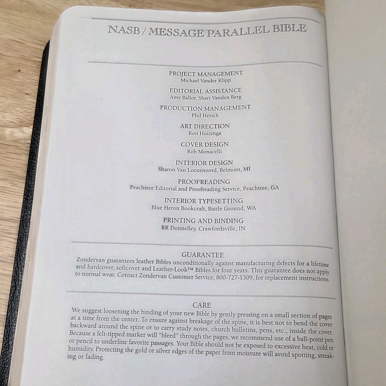 NASB / The Message Parallel Bible by Zondervan Staff 2004, Black Bonded Leather