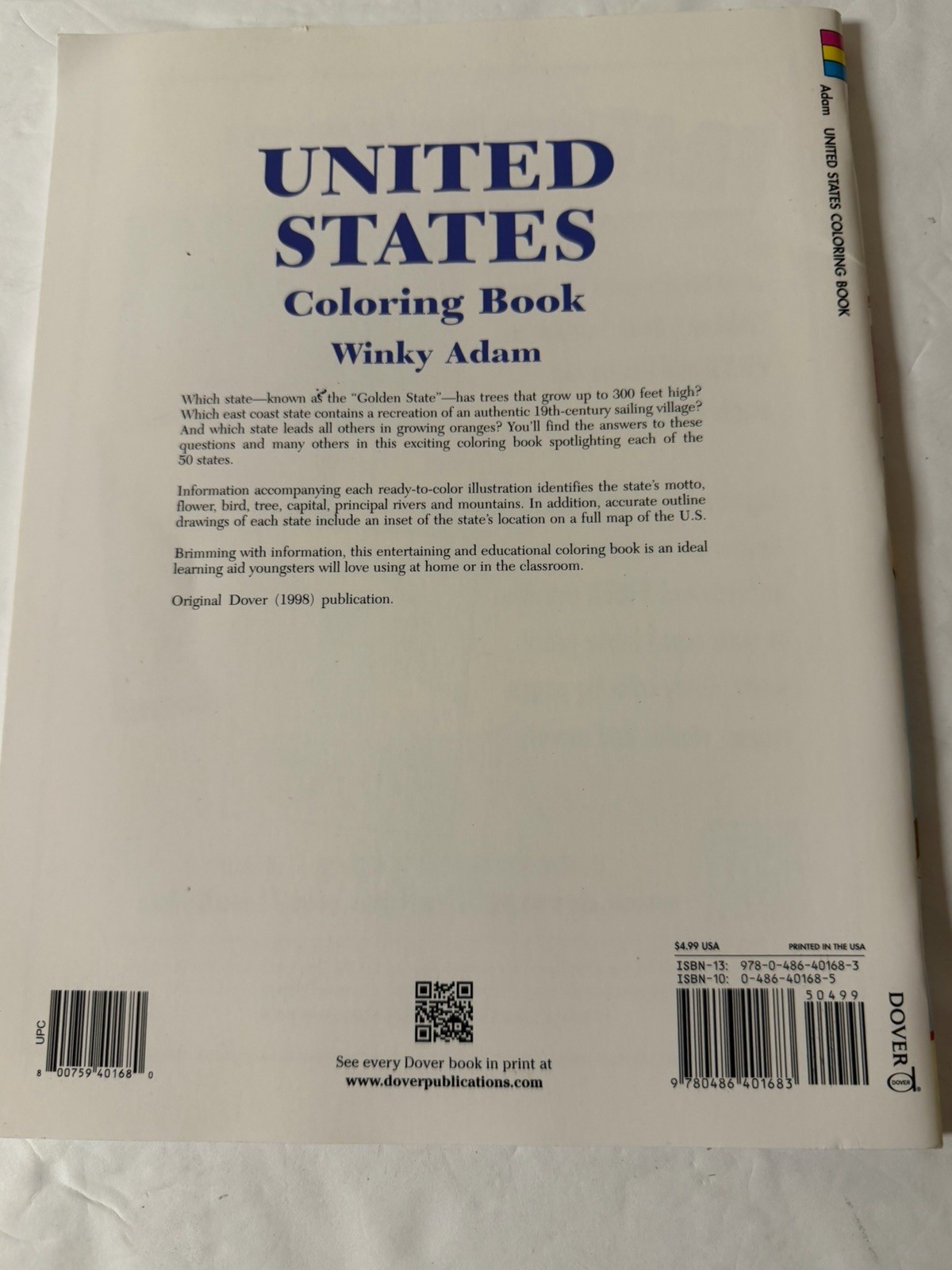 Vintage United States Coloring Book (1998), Winky Adam