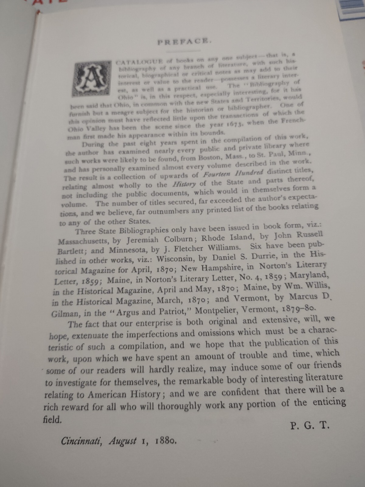 A BIBLIOGRAPHY OF THE STATE OF OHIO BEING A CATALOGUE OF BOOKS AND PAMPHLETS…