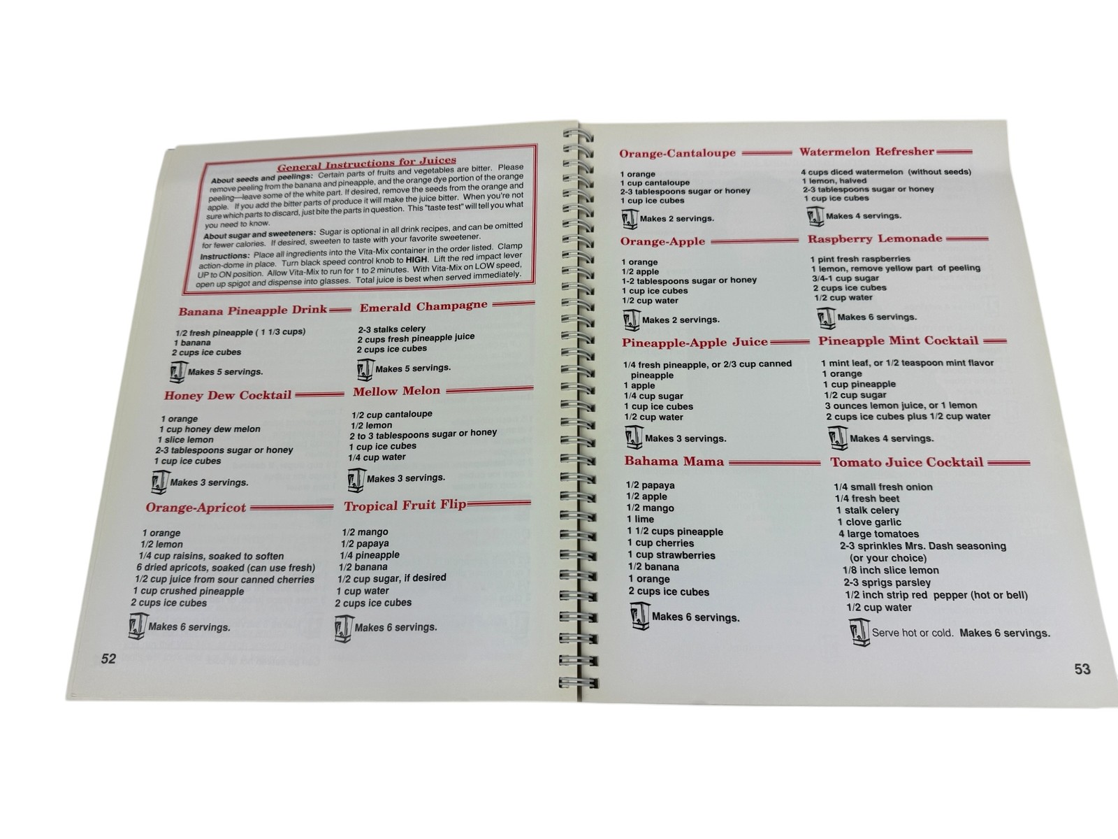 The Versatile Vita-Mix Cookbook Recipe Book Spiral Bound Vintage Kitchen