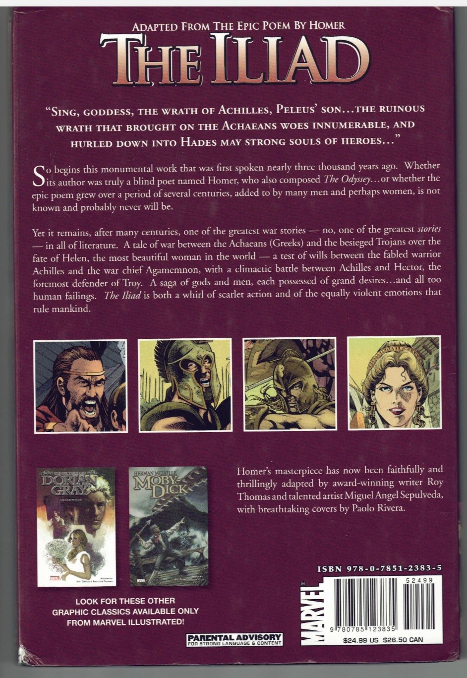 The Iliad (Marvel Illustrated) by Homer adapted by Roy Thomas The Odyssey