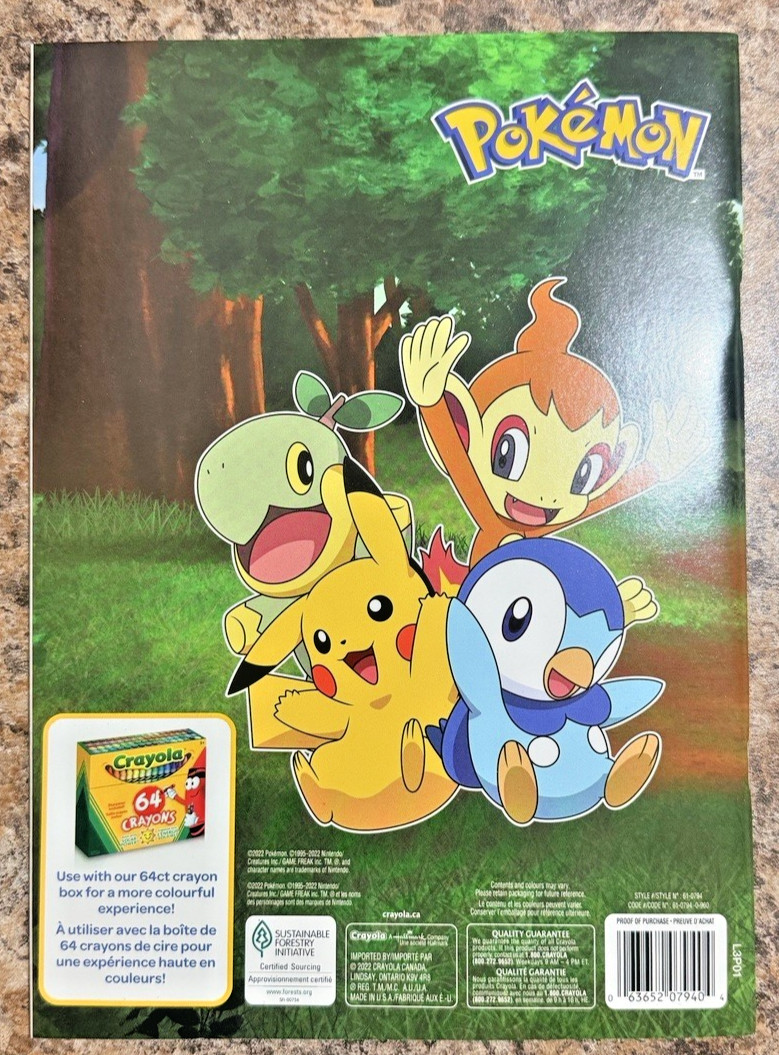 Crayola Pokémon Coloring Book – 48 Pages – Crayola Licensed (NEW)