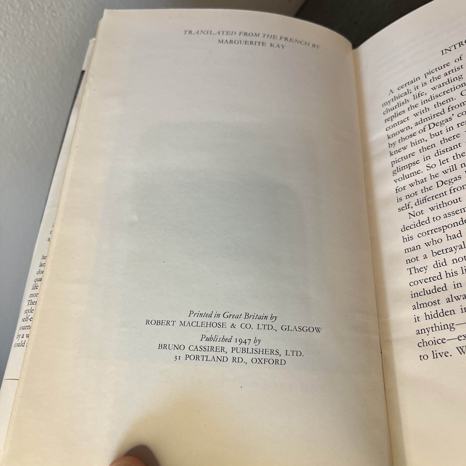 *RARE VINTAGE* Degas Letters by Edgar Hilaire – Pub: Bruno Cassirer Oxford- 1947