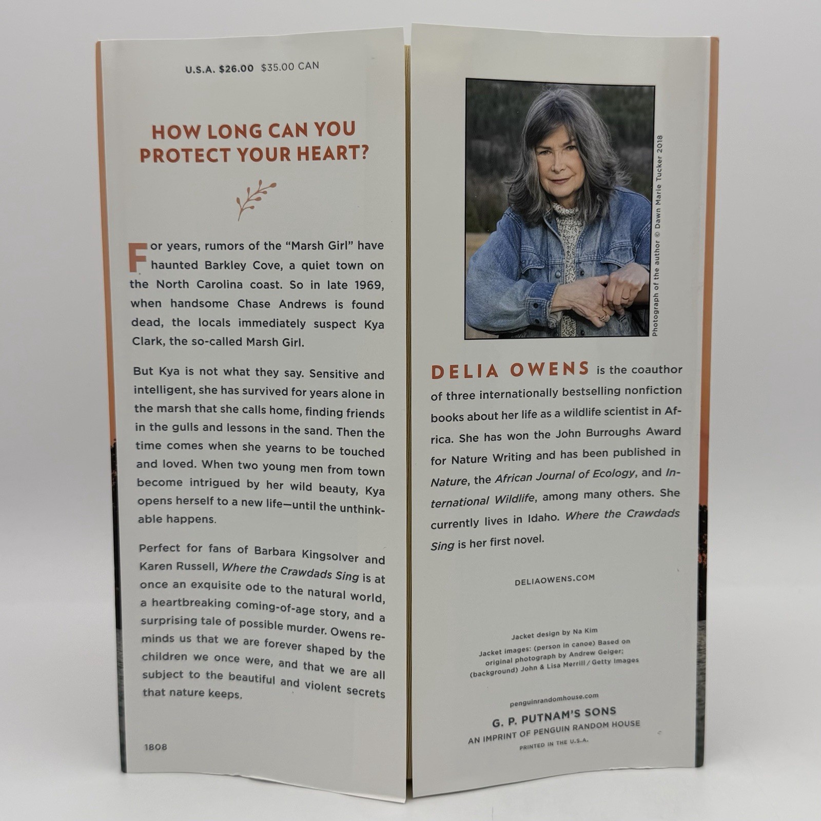 Where the Crawdads Sing – Delia Owens (1st edition 1st print, CLEAN) Putnam 2018