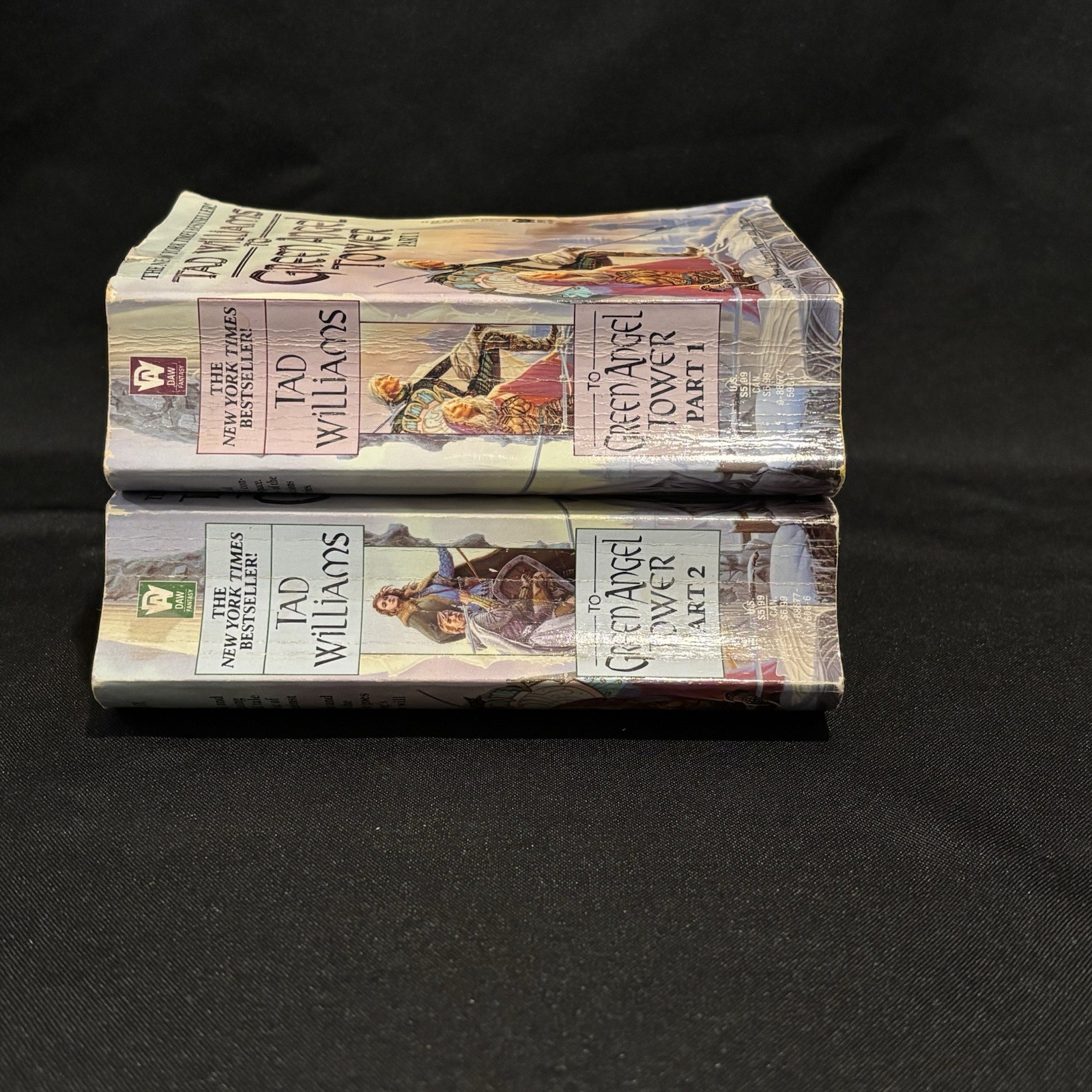 TO GREEN ANGEL TOWER Parts 1 & 2 by Tad Williams 1994 MMPB First DAW PB Edition