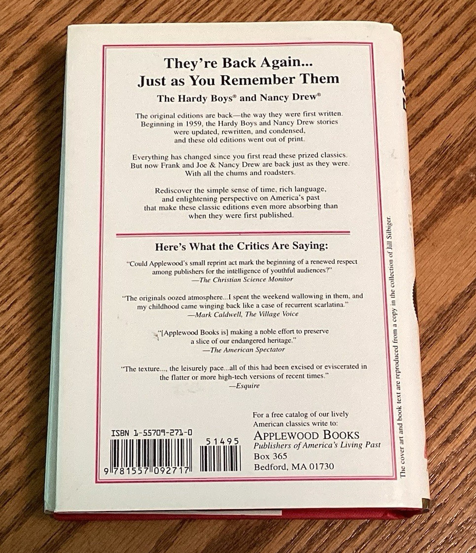 Applewood Hardy Boys „The Mark on the Door“ F. W. Dixon (2001, Hardcover)