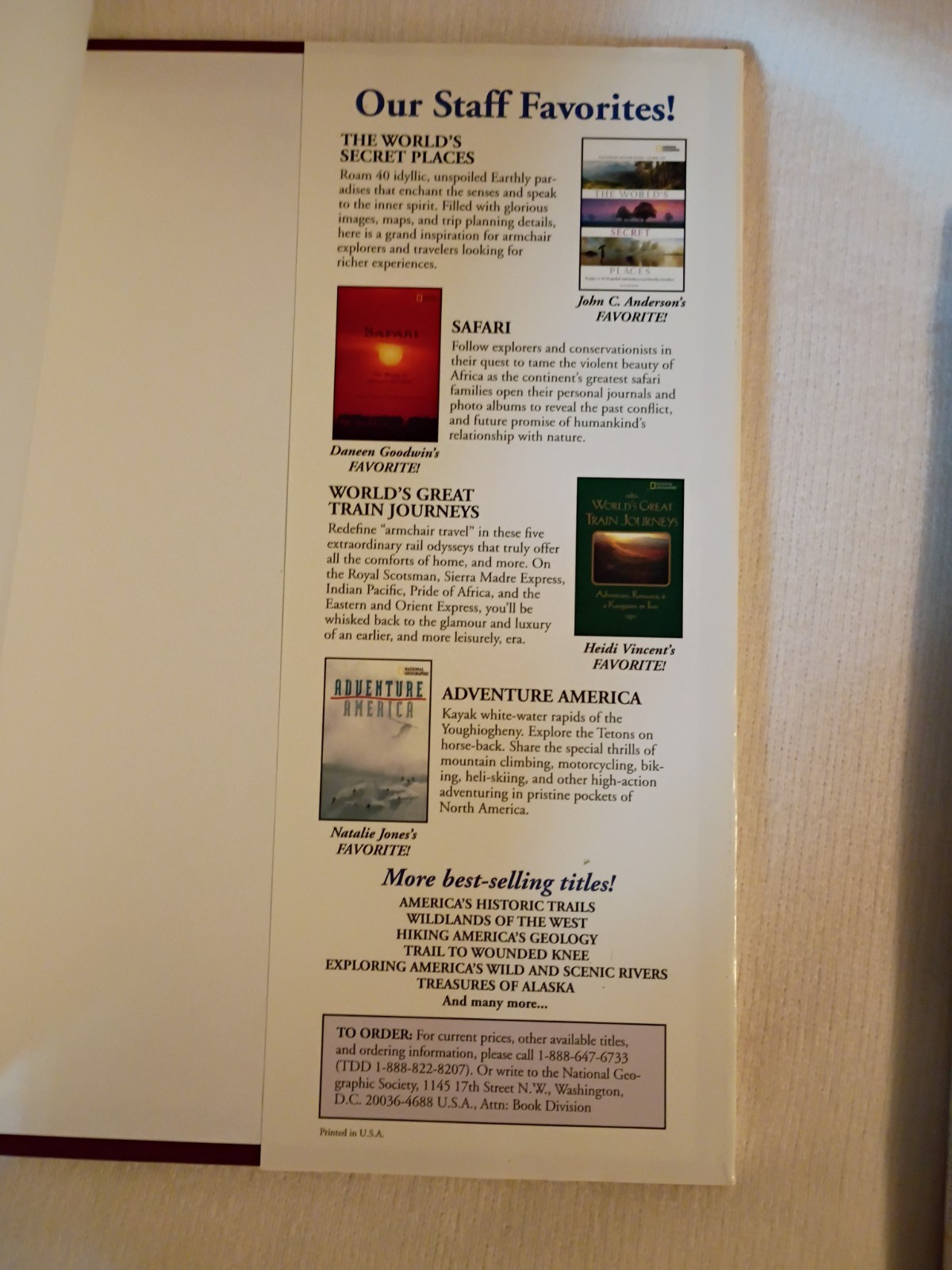 Lot of 4 National Geographic Society Books- Canada Alaska Nature HC W DJ