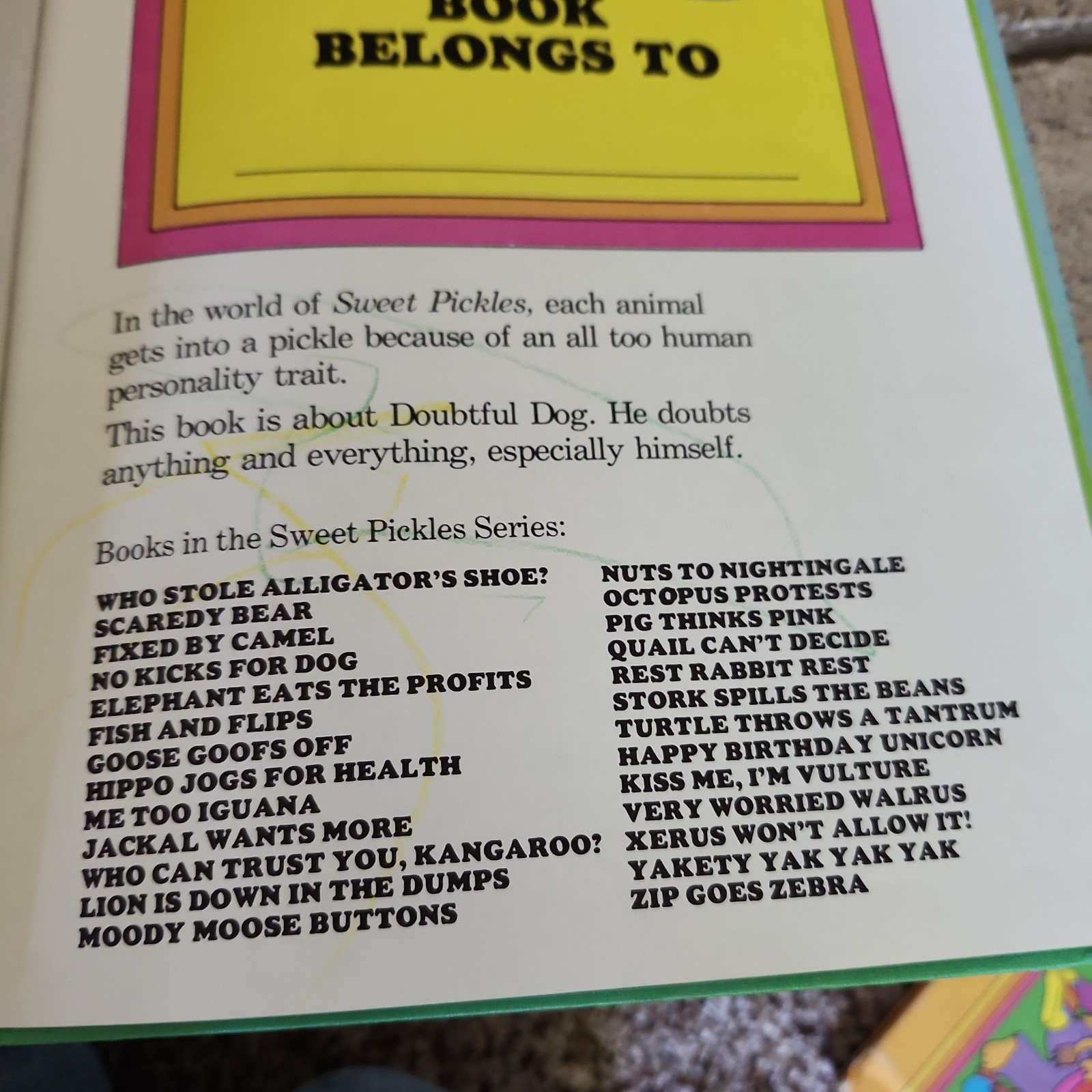 Complete Set 26 + 1 Sweet Pickles Books~A-Z Large size books-9 3/4 by 7 3/4 in