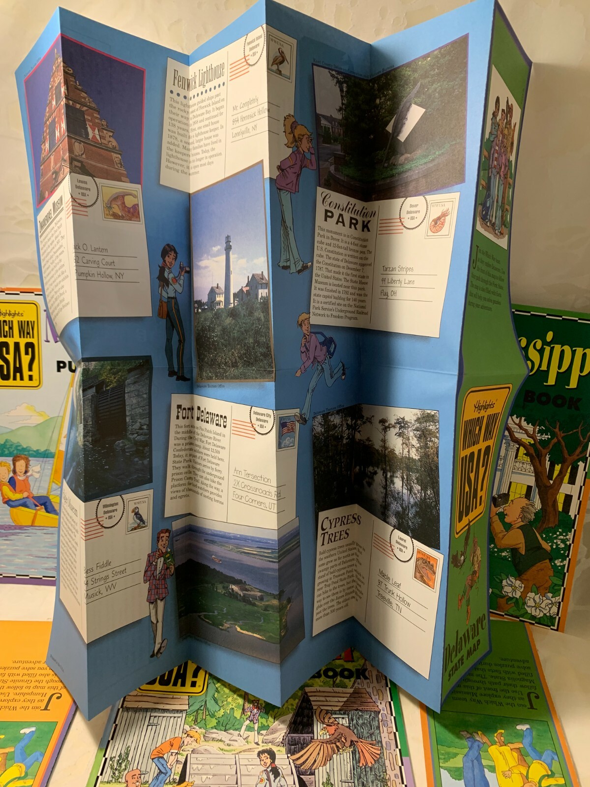 Highlights WHICH WAY USA Puzzle Books & Maps Mississippi Delaware New Hampshire