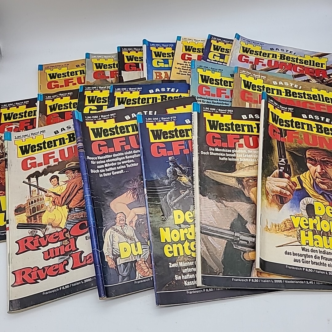 18 BASTEI Western-Bestseller G.F. Unger Pulp Fiction German Booklets Books