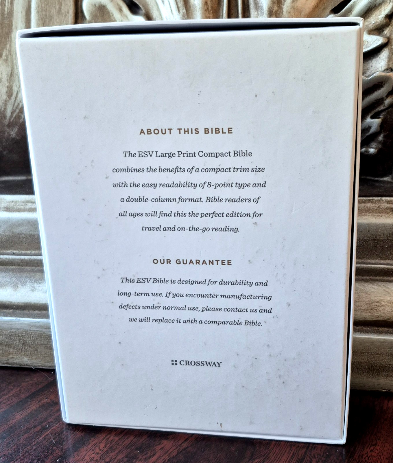 ESV Large Print Compact Bible, Red Letter (Buffalo Leather, Deep Brown) NEW