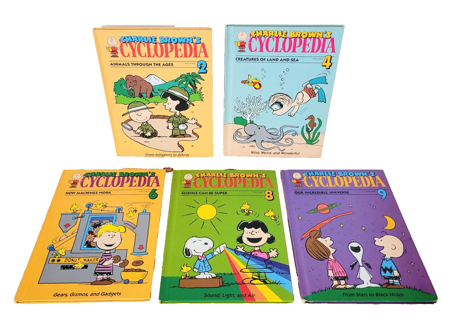 Vintage 1990 Charlie Brown’s ‚Cyclopedia HCs Lot of 5: Books 2 4 6 8 9