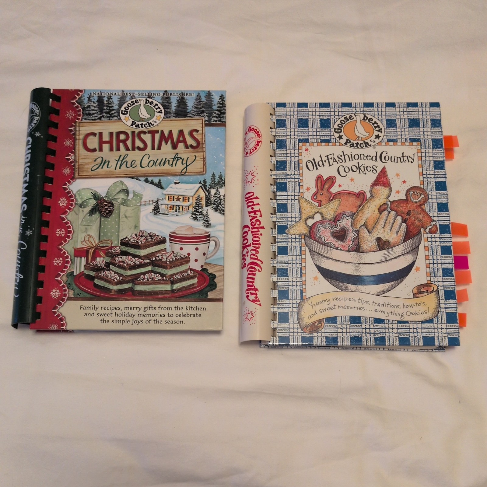 Lot Of 2 Gooseberry Patch Spiral Bound Cookbook Coming Home Christmas Holidays