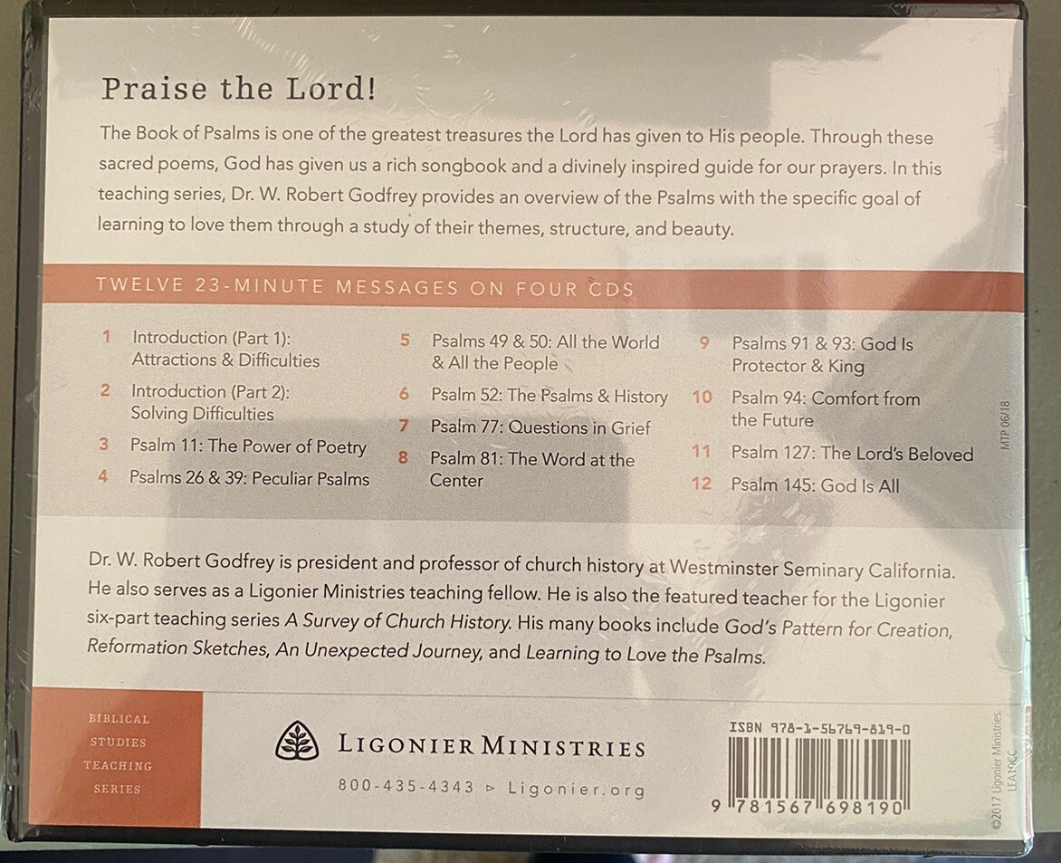 NEW Sealed Ligonier Ministries LEARNING TO LOVE THE PSALMS W. Robert Godfrey