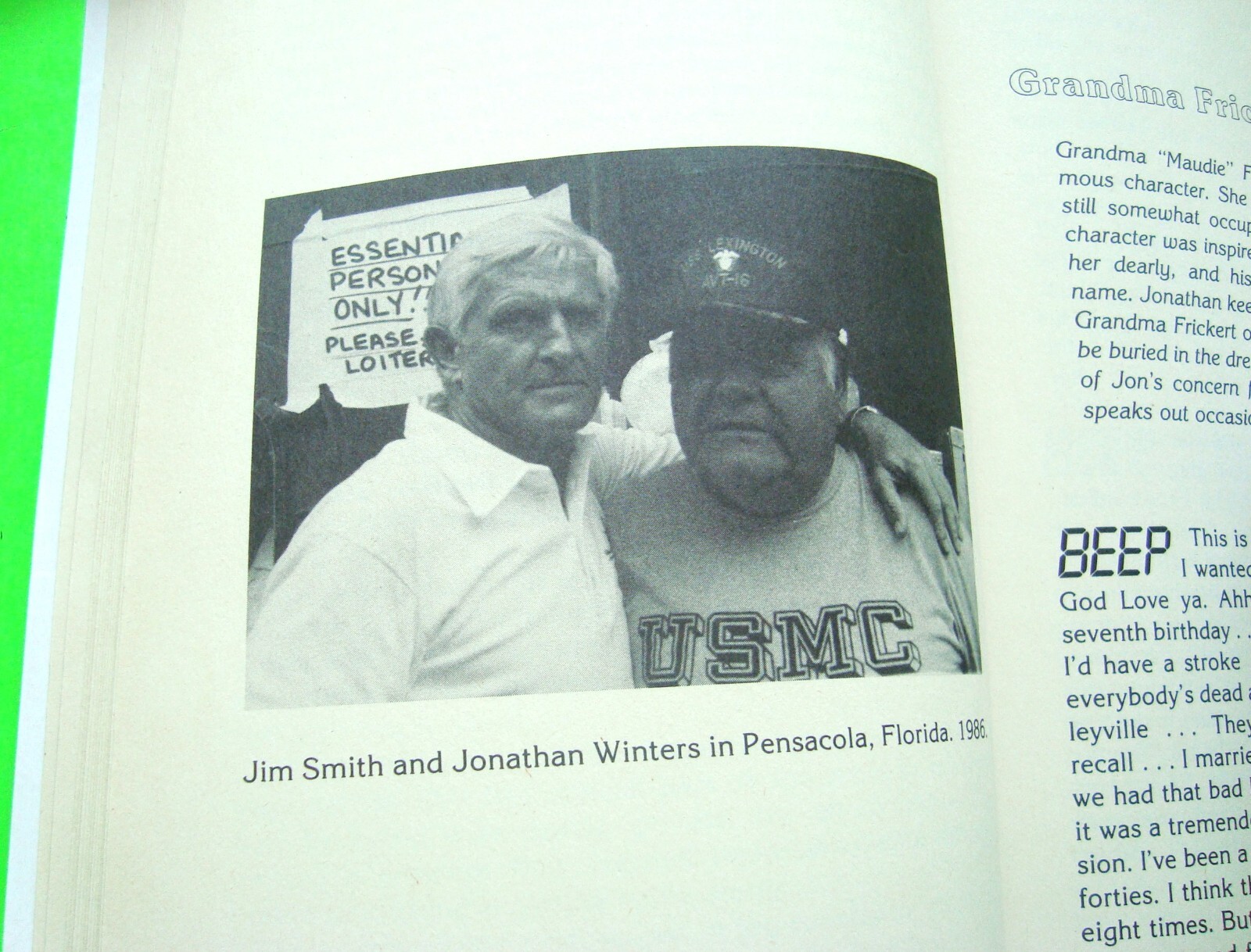 1989 JONATHON WINTERS – AFTER THE BEEP 132-pg Comedic Softbound Book UNUSED Xlnt