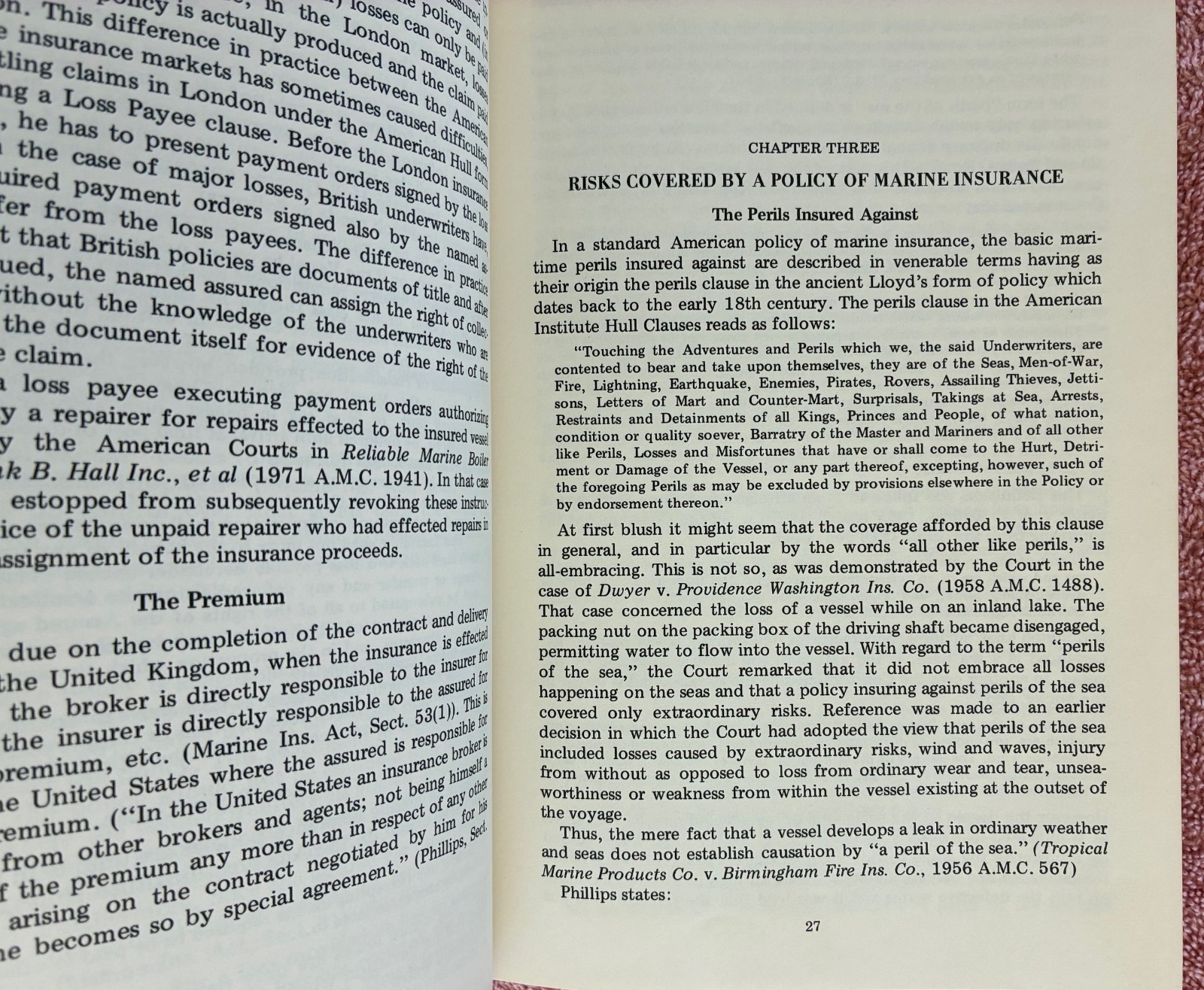 Marine Insurance and General Average in the United States- L Buglass SIGNED 1973