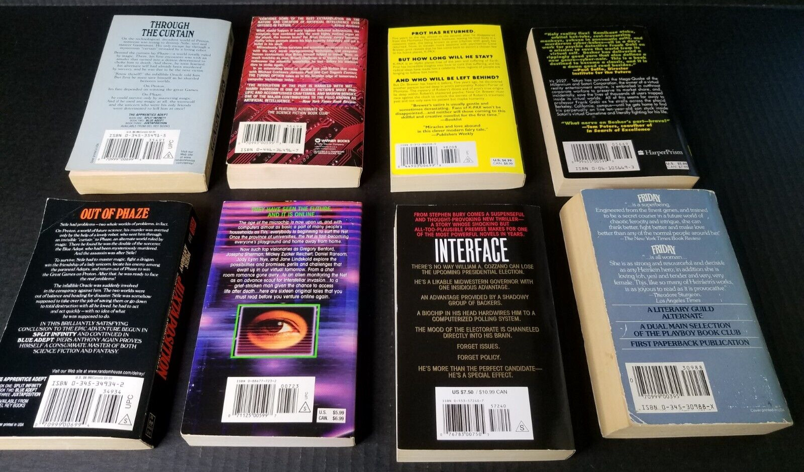 Lot Of 8 Mixed Titles & Authors Science Fiction & Fantasy PB Novels 1980s 1990s