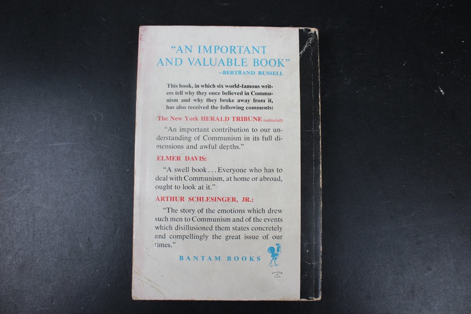The God That Failed Richard Crossman 1952 Bantam Edition 1st Printing Cold War