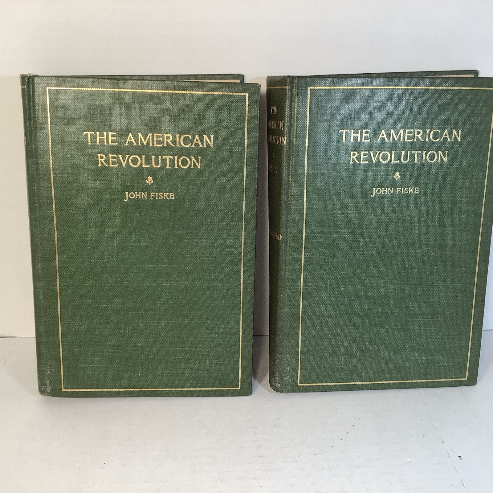 2 Vol 1896 The American Revolution by John Fiske Rare Antique History Book Set