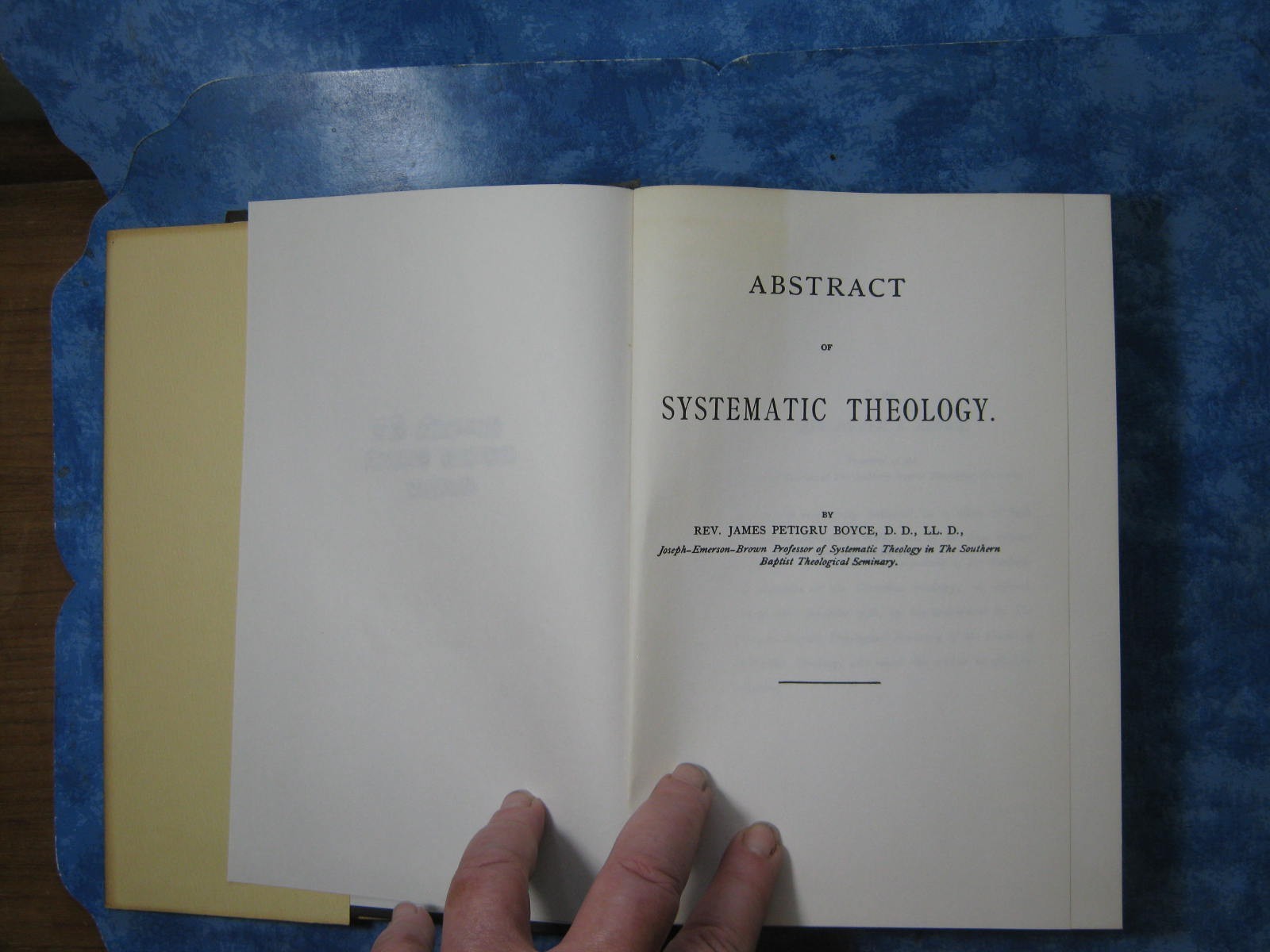 Antique ABSTRACT OF SYSTEMATIC THEOLOGY James P. Boyce HCDJ 1887 Republished VGC