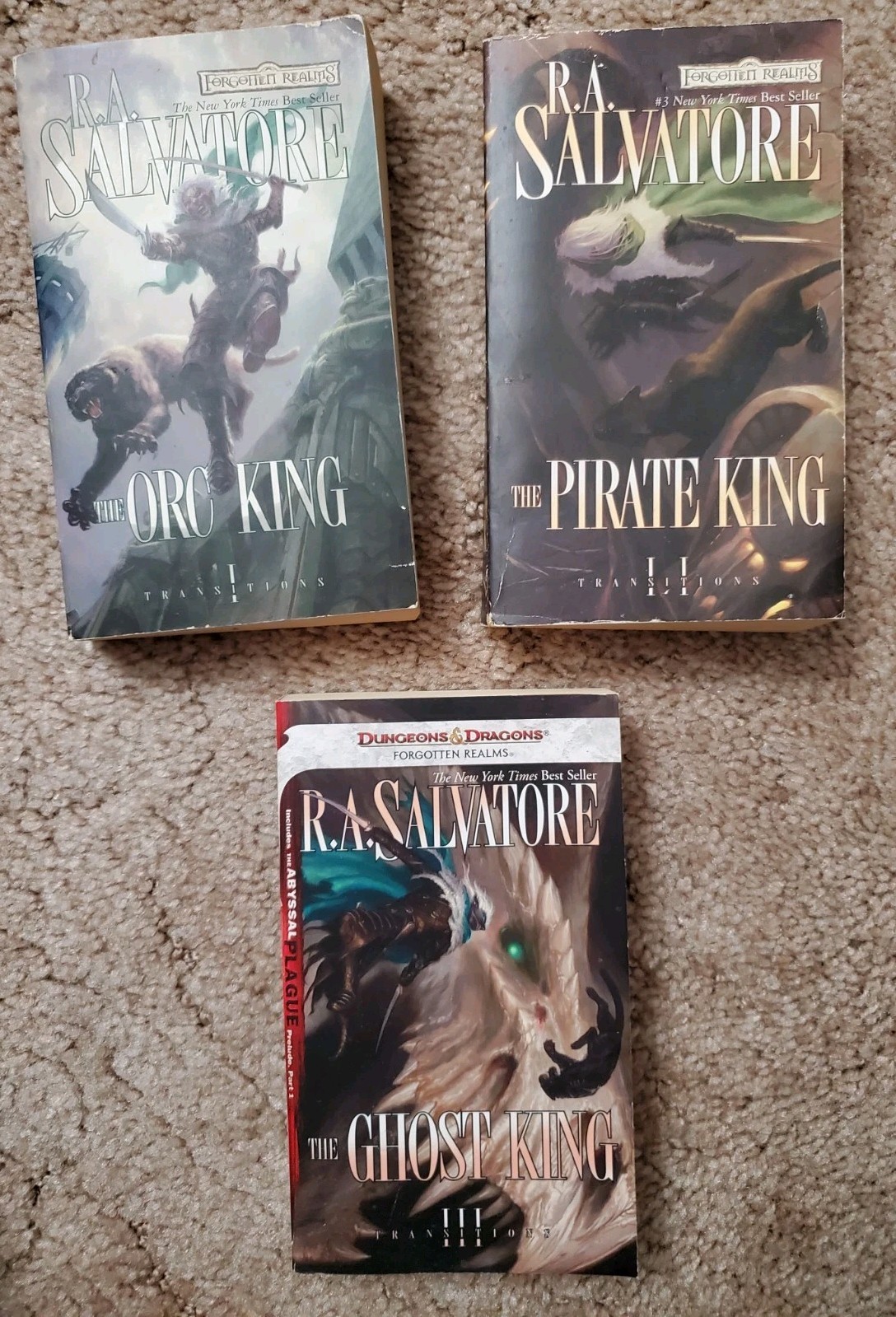 Forgotten Realms Transitions Trilogy 1-3 R.A. Salvatore Paperback Book Lot