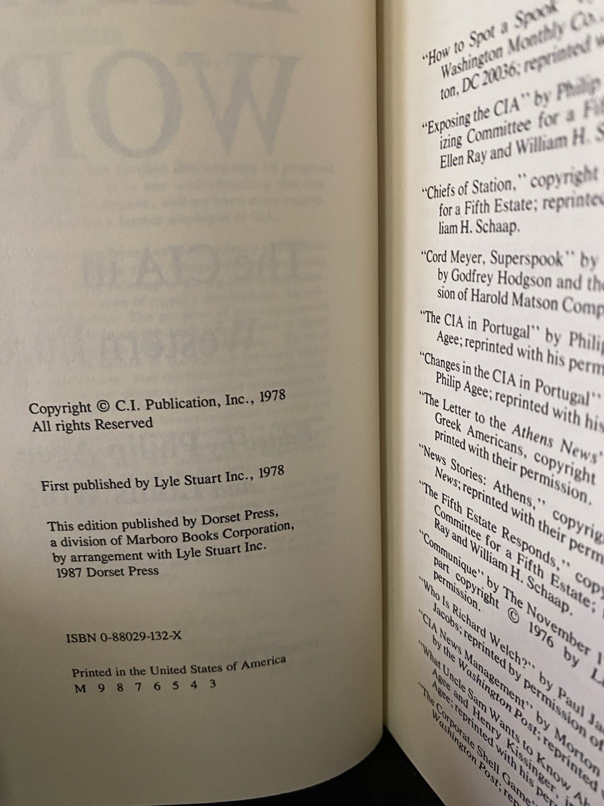 Dirty Work : The CIA in Western Europe by Louis Wolf & Philip Agee