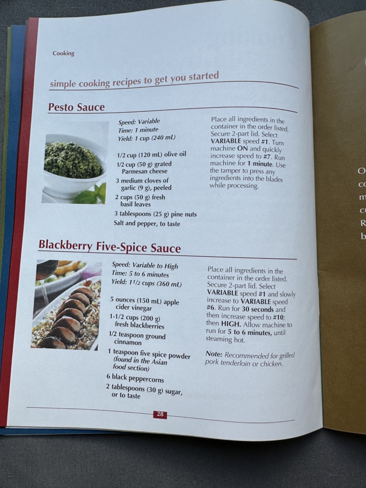 VITA-MIX Whole Food Recipes For Better Living ringed binder & Getting Started Gu