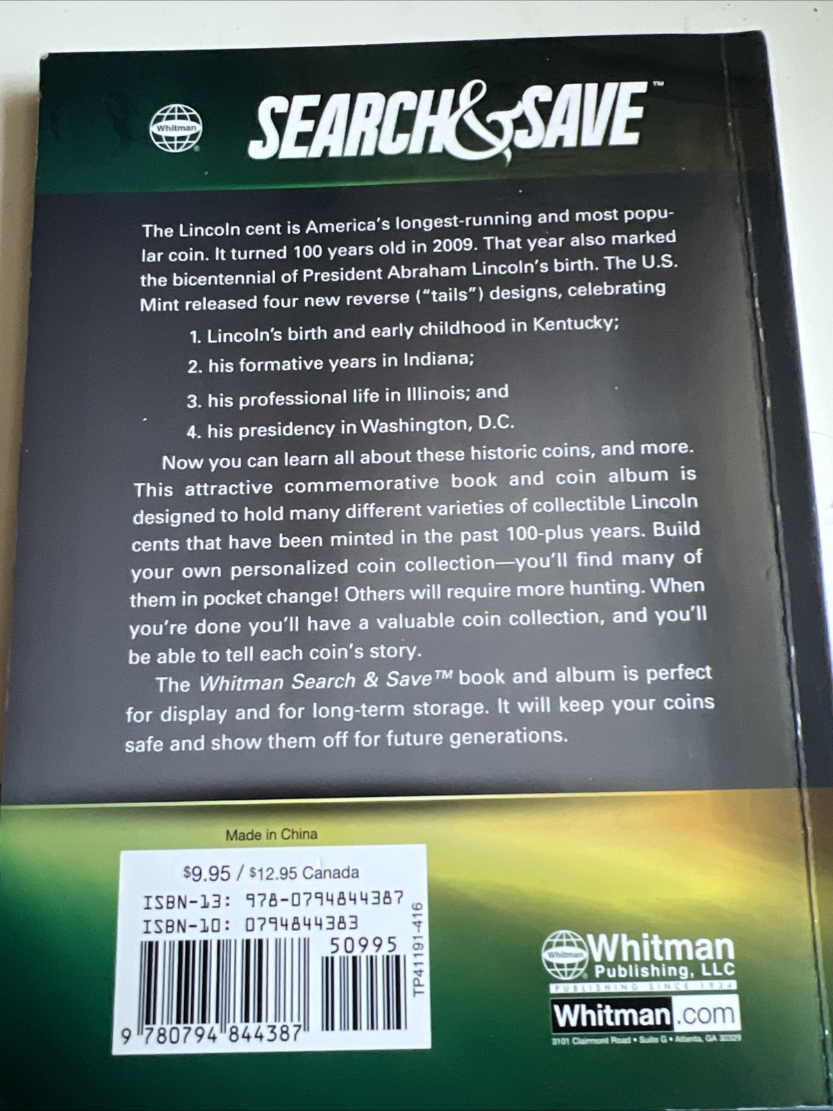 SEARCH & SAVE: ABRAHAM LINCOLN CENTS – FROM BIRTH TO By Whitman Publishing Mint