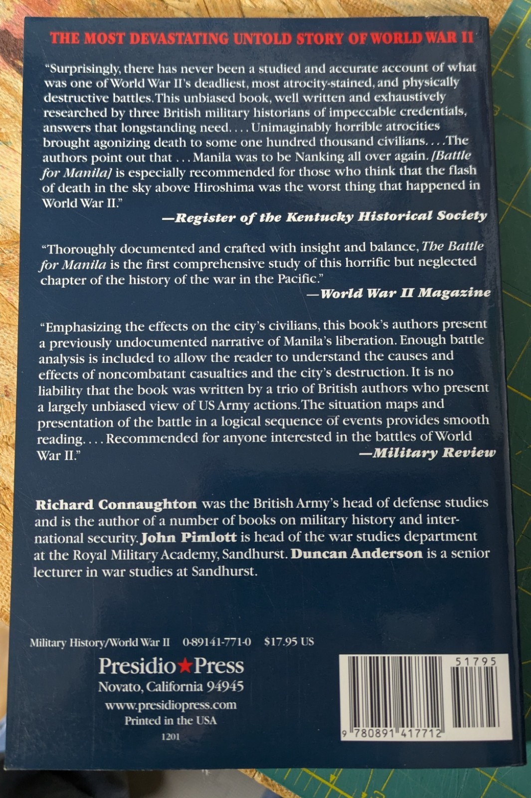 The Battle for Manila by John Pimlott; Richard Connaughton; Duncan Anderson PB