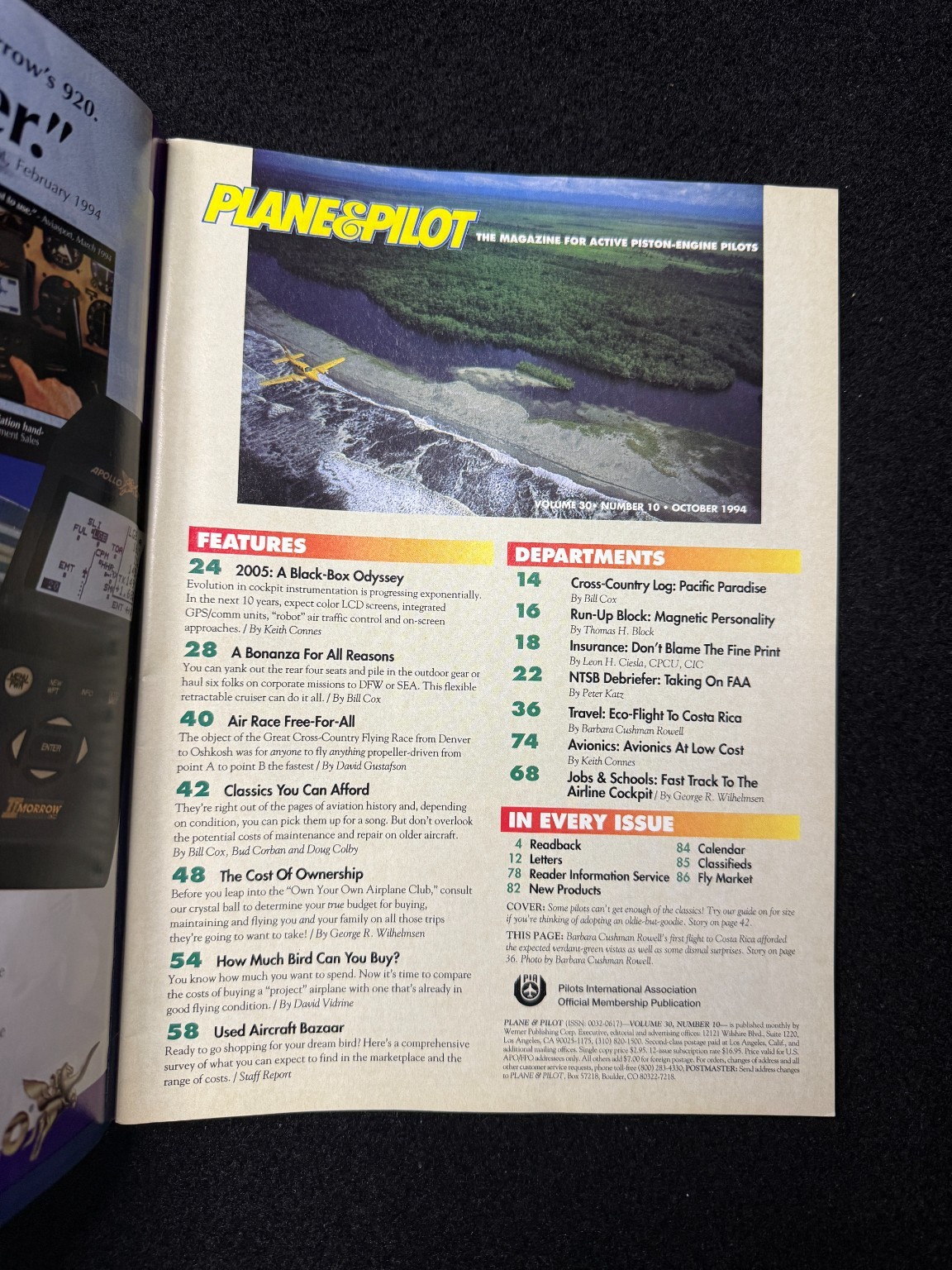 Plane & Pilot Magazine October 1994 Aviation GPS Avionics Aircraft Vintage