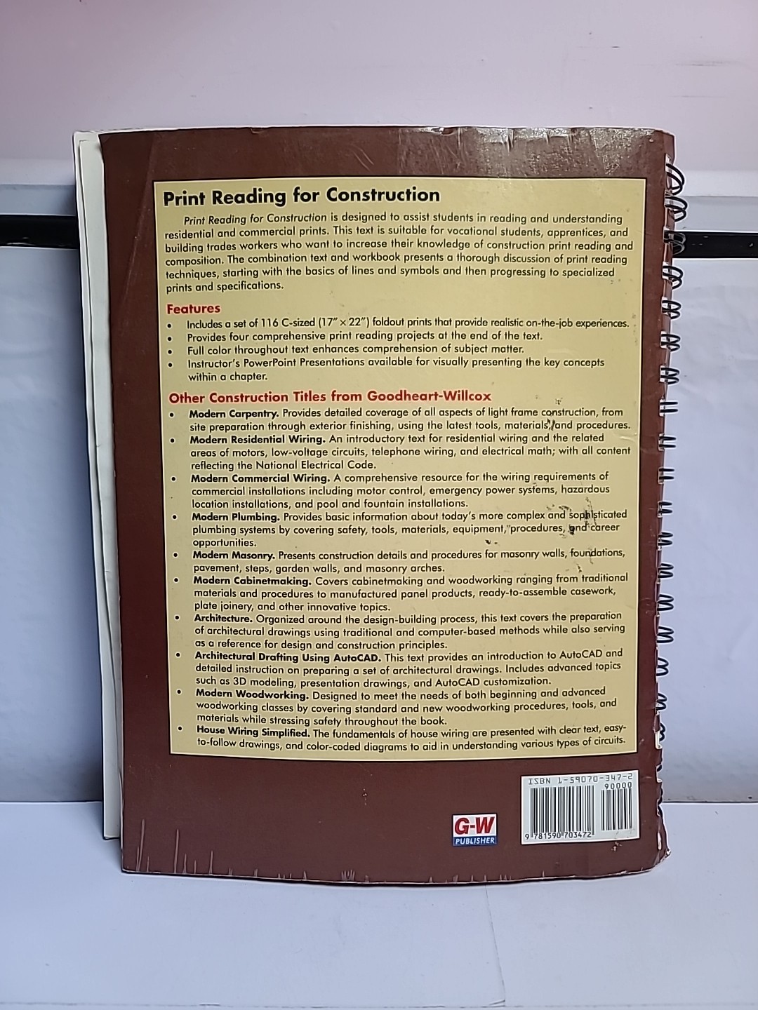Print Reading for Construction Residential Commercial Brown Dormueller Spiral
