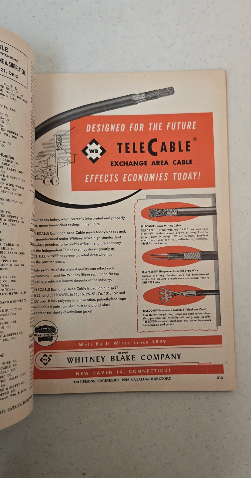 1956 Telephone Engineers Catalog – Directory of Industry Suppliers – 306 Pages