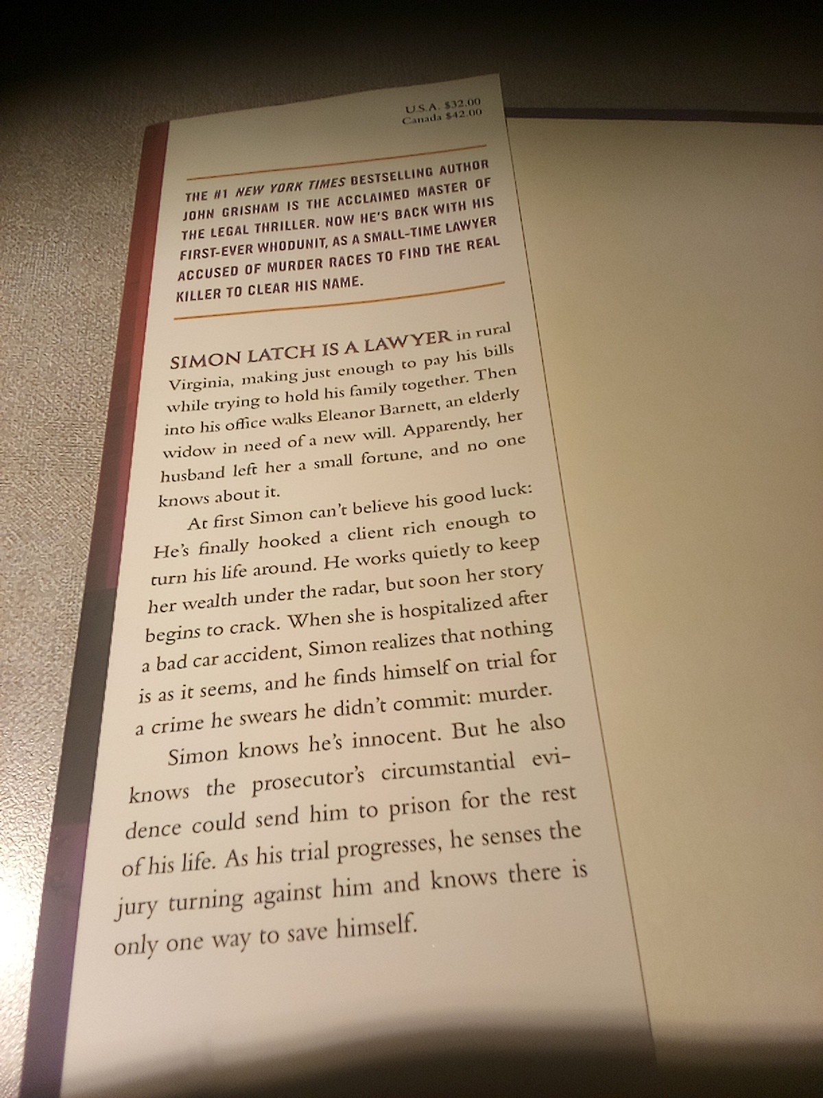 John Grisham The Widow A Novel : Simon Latch Is A Lawyer..Suspect?