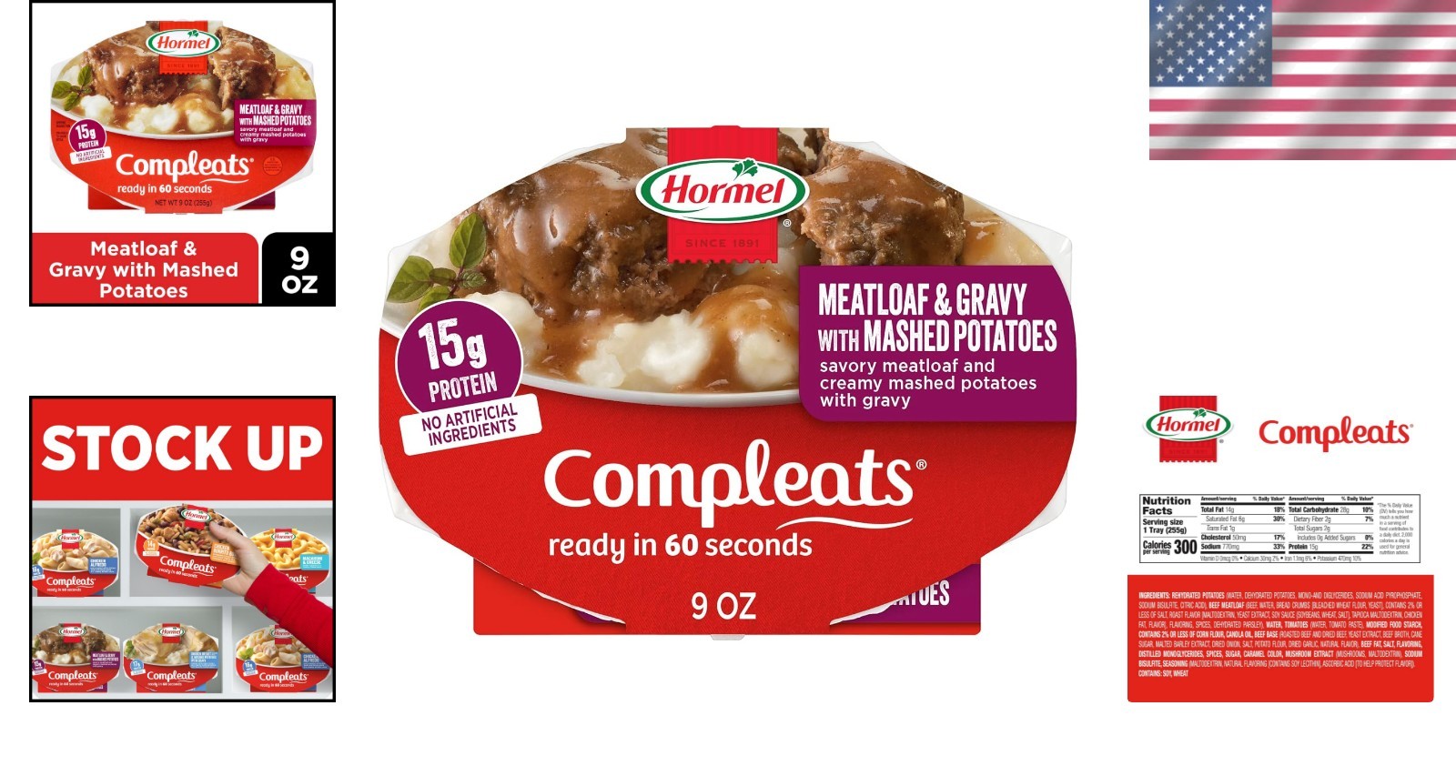 Comfort Food Delights: Meatloaf and Gravy with Mashed Potatoes – 9 oz. Trays