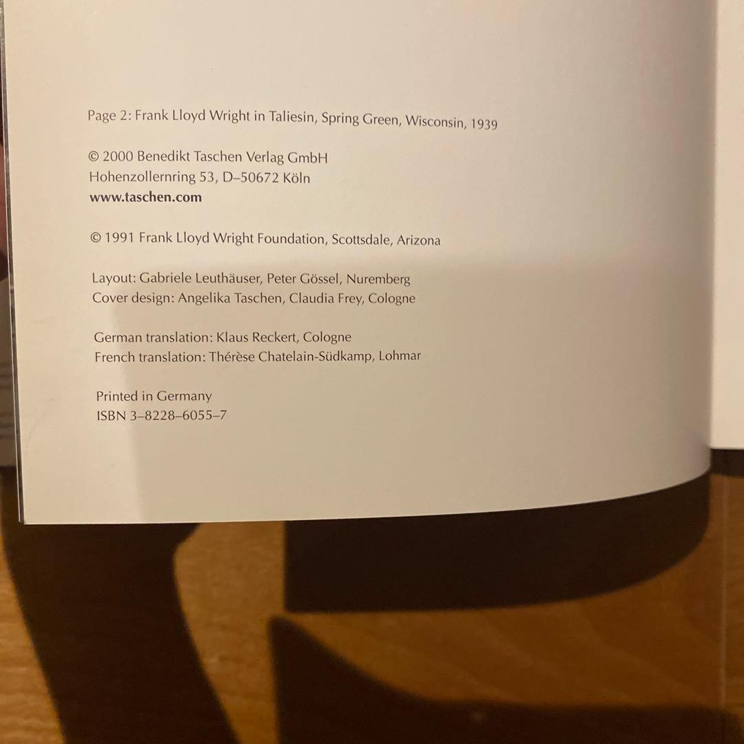 Frank Lloyd Wright TASCHEN Book 9.3×12.0in Architecture English Edition