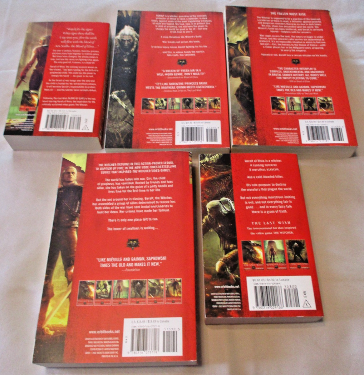 Andrzej Sapkowski THE WITCHER Saga 5 PB Fantasy Lot #1-4+ Prequel MONSTER HUNTER