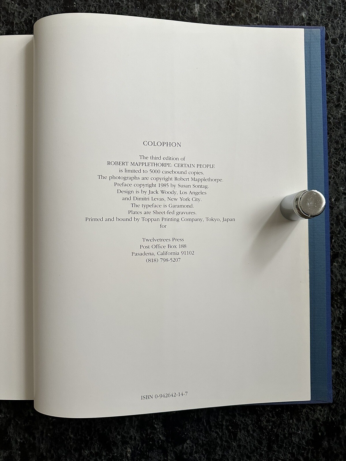 Robert Mapplethorpe Certain People by Susan Sontag 1985 Hardcover