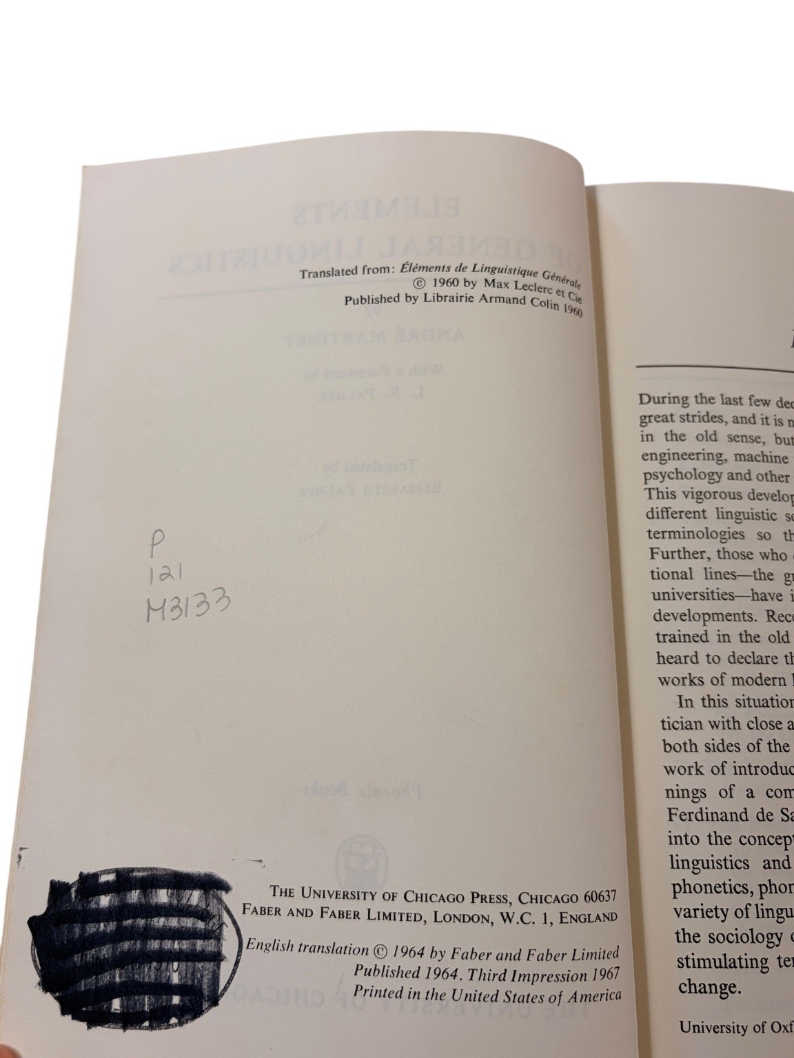 Elements of General Linguistics André Martinet 1967 Third Impression Linguistics