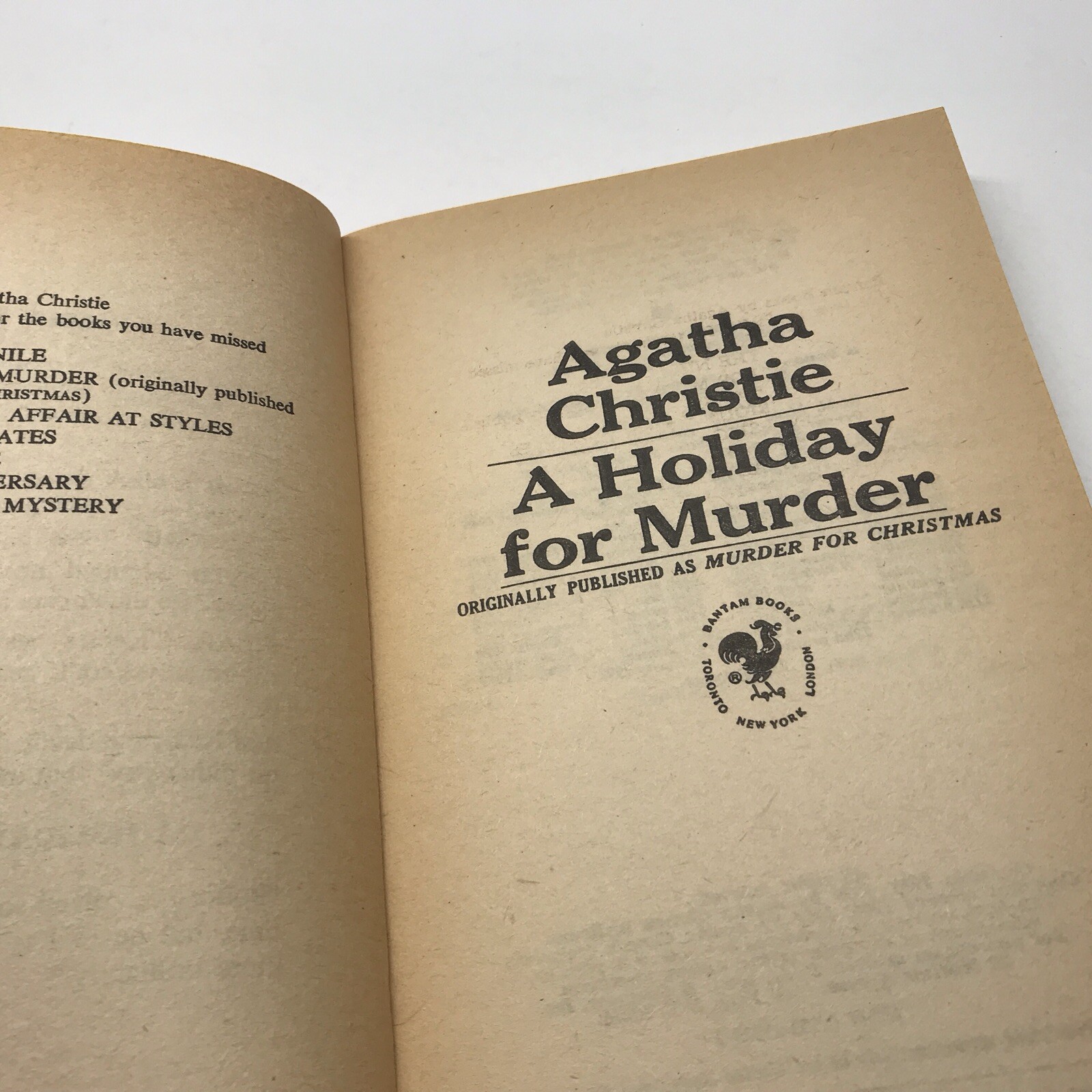 Agatha Christie~A Holiday For Murder~1978 Bantam Paperback