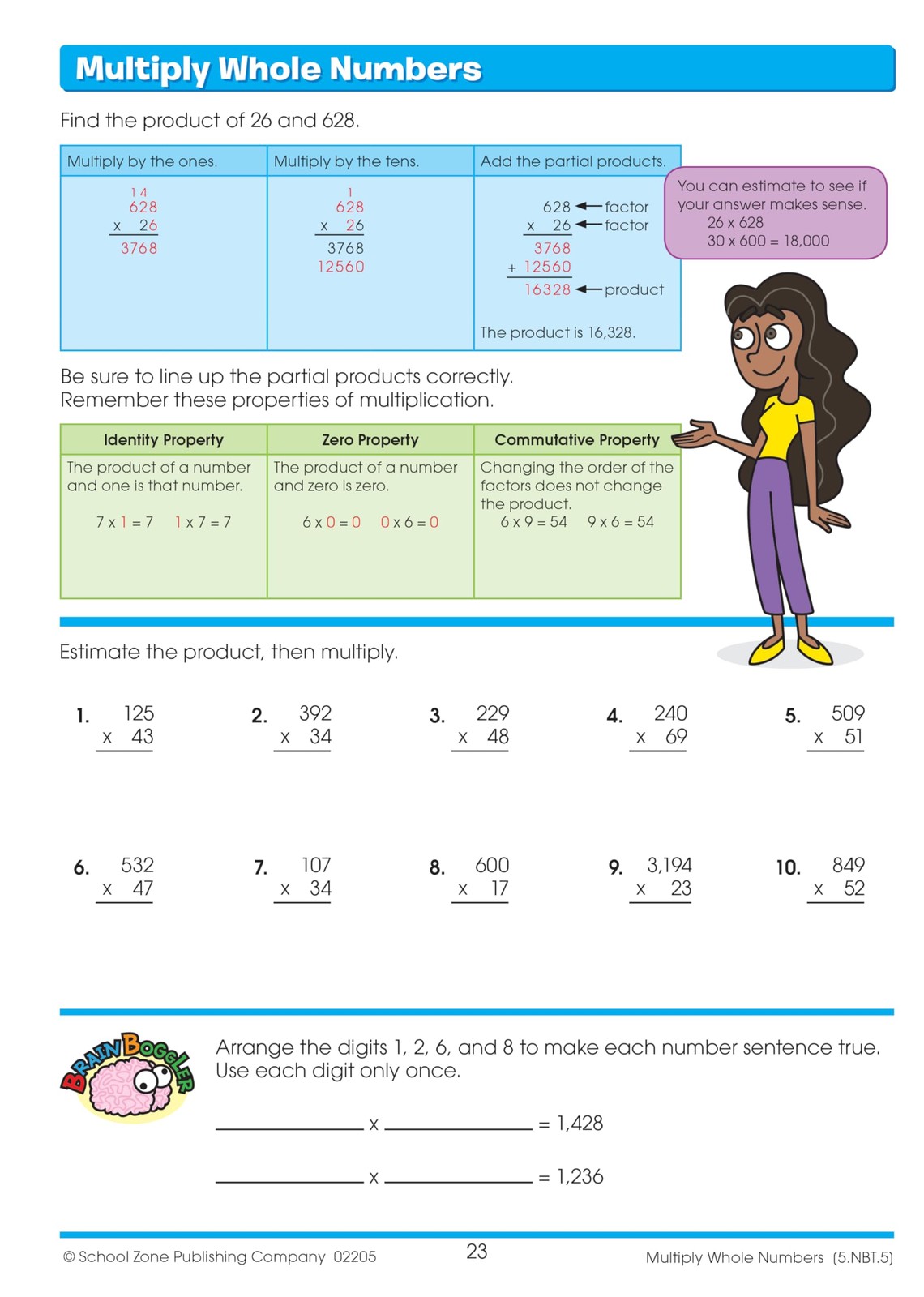School Zone Math Basics 5 Workbook: 64 Pages, 5th Grade, Division, Order of…