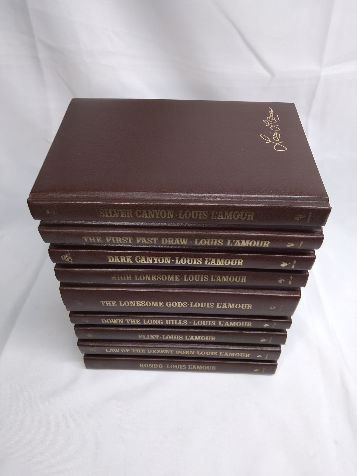 Louis L’Amour Western Adventure Lot 9 HC Leatherette Books Bantam Collection EC