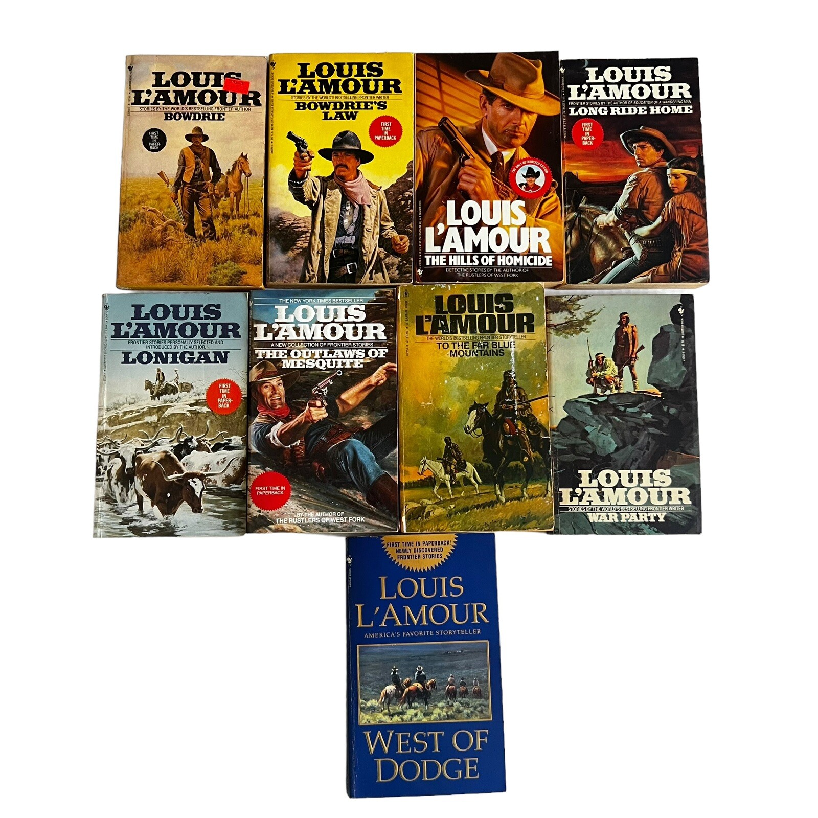 Set of 55 Louis Lamour Paperback Mixed Titles, Various Conditions, All Readable
