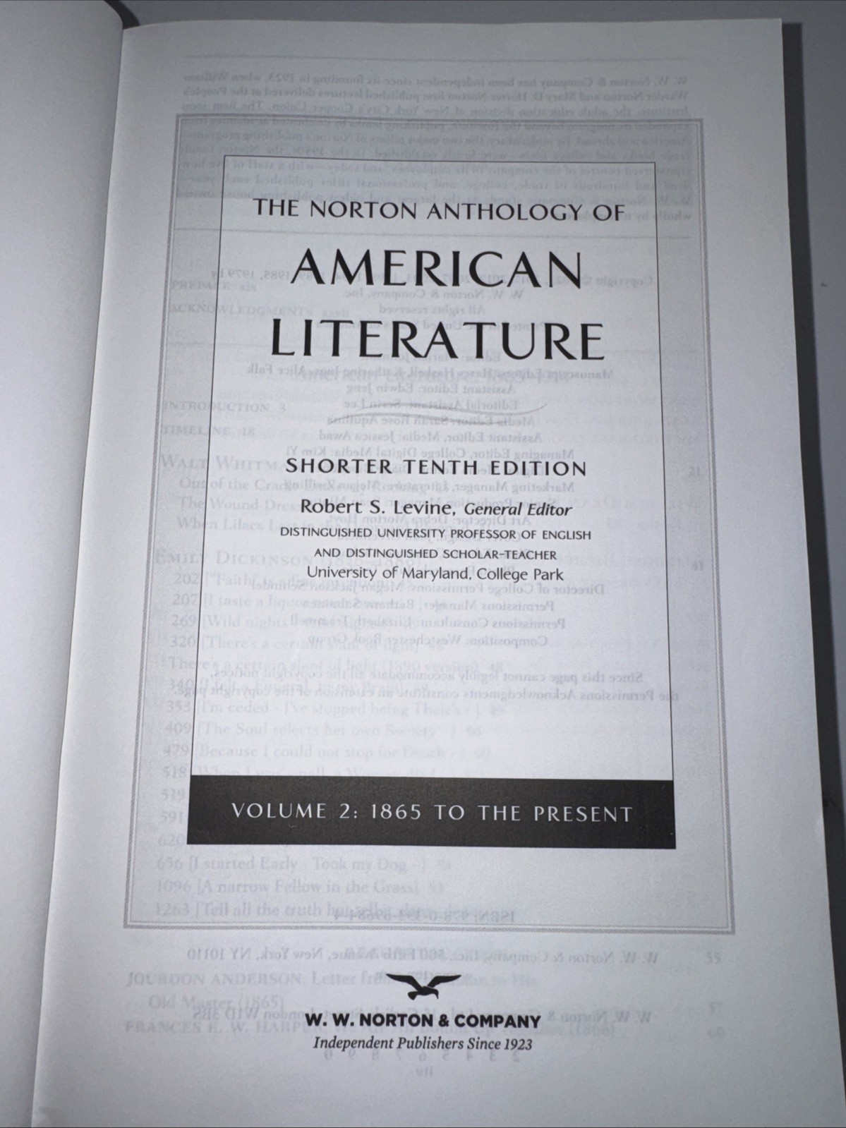 Norton Anthology of American Literature : 1865 to the Present