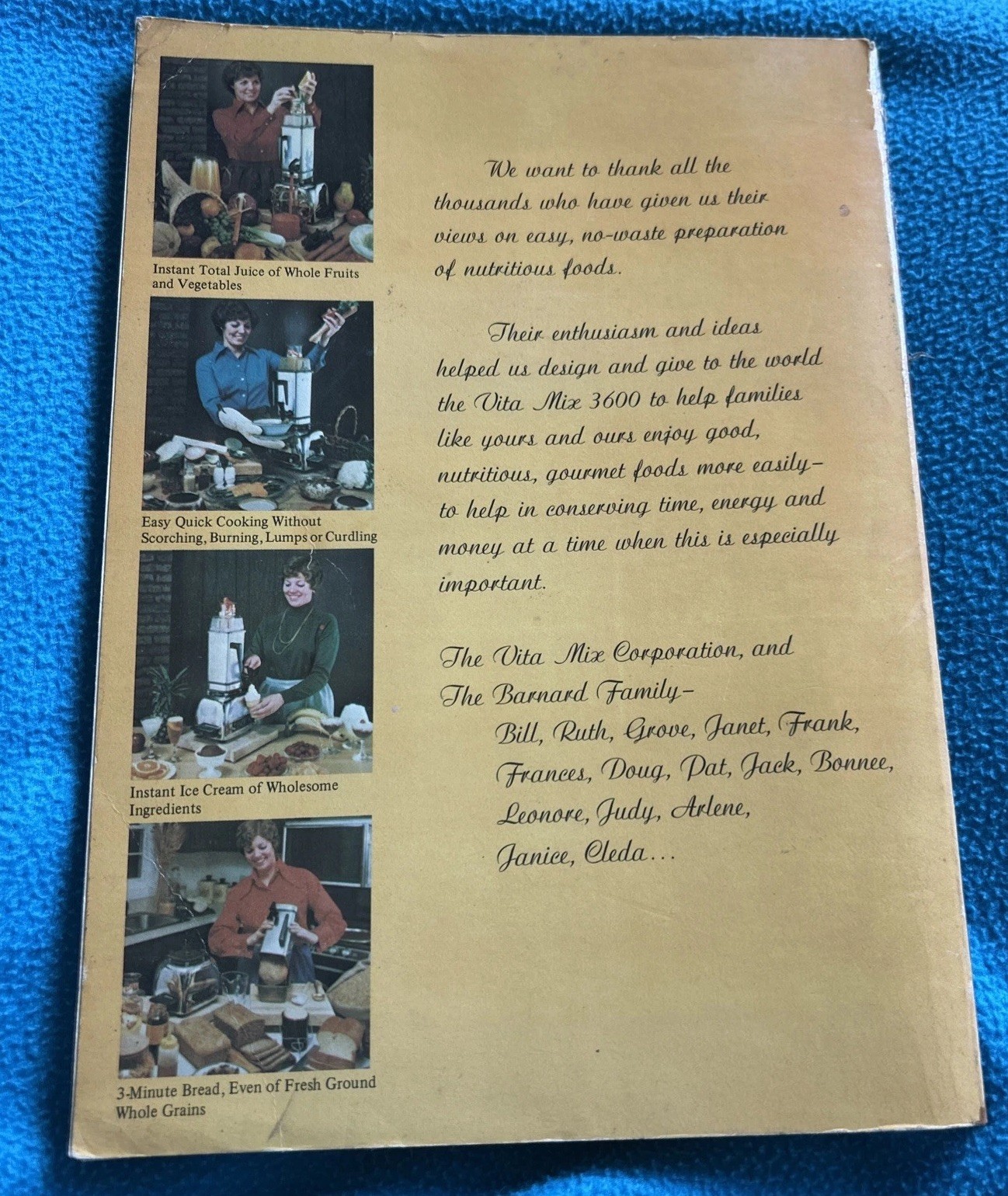 Vintage 1978 Book Recipes & Instructions for Vita Mix 3600