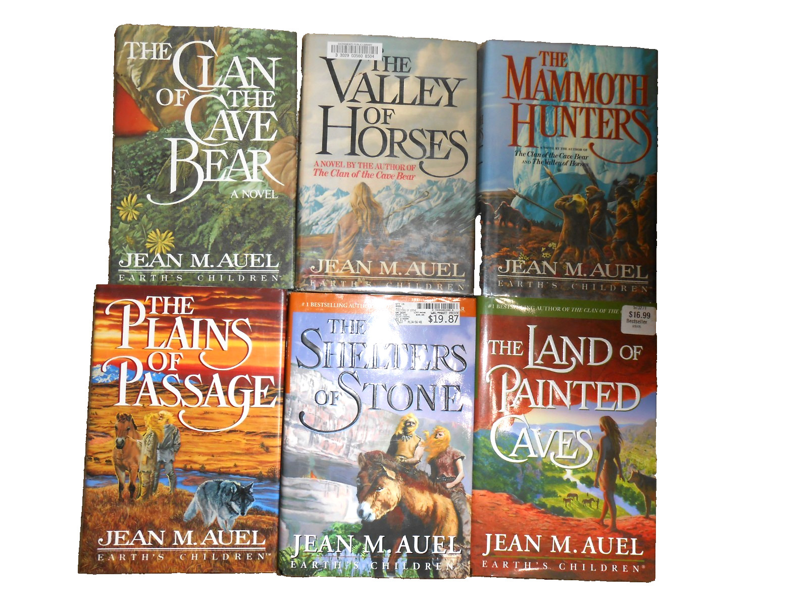 Jean M Auel EARTH’S CHILDREN 6 Vol Set 1 ex-lib 4-1st/1st – HC/DJ VGC