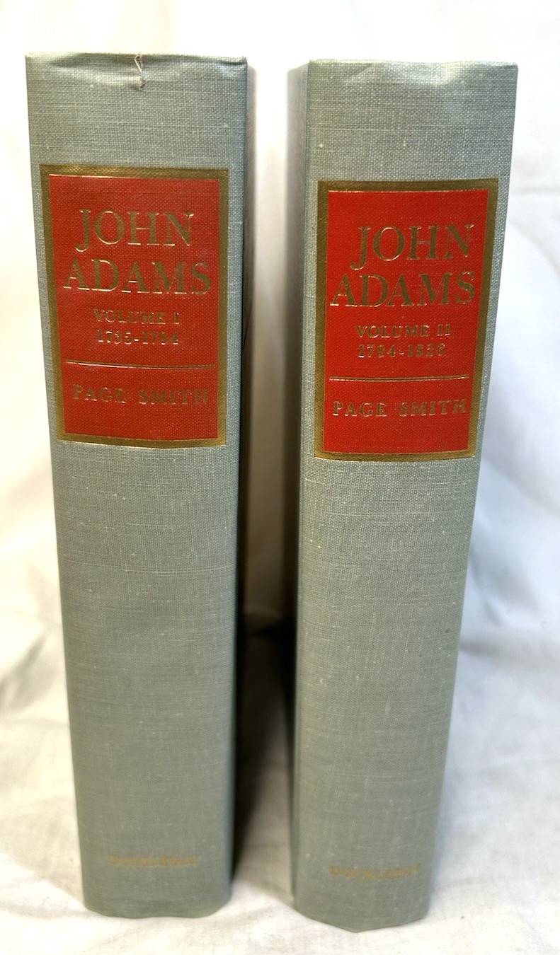 John Adams by Page Smith Vols 1 & 2 HC DJ 1962 Slipcase Biography BOMC