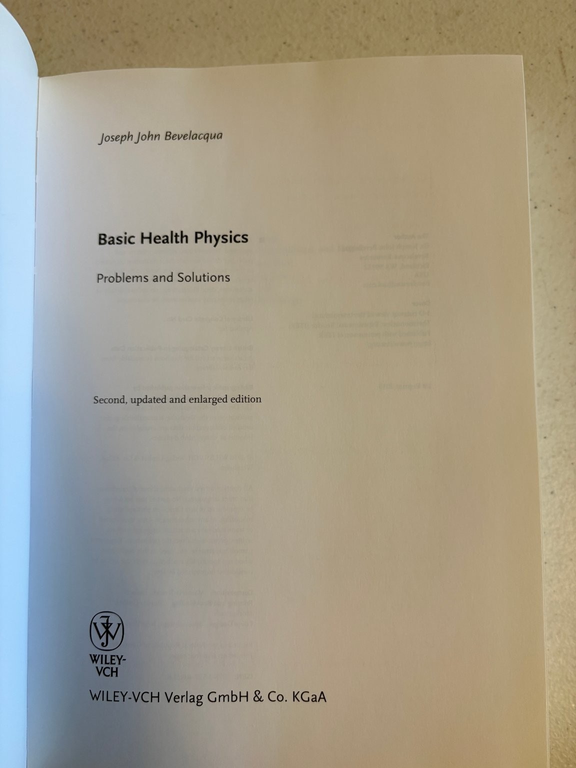 Basic Health Physics Bevelacqua 2009 2nd Ed Problems & Solutions Wiley-VCH